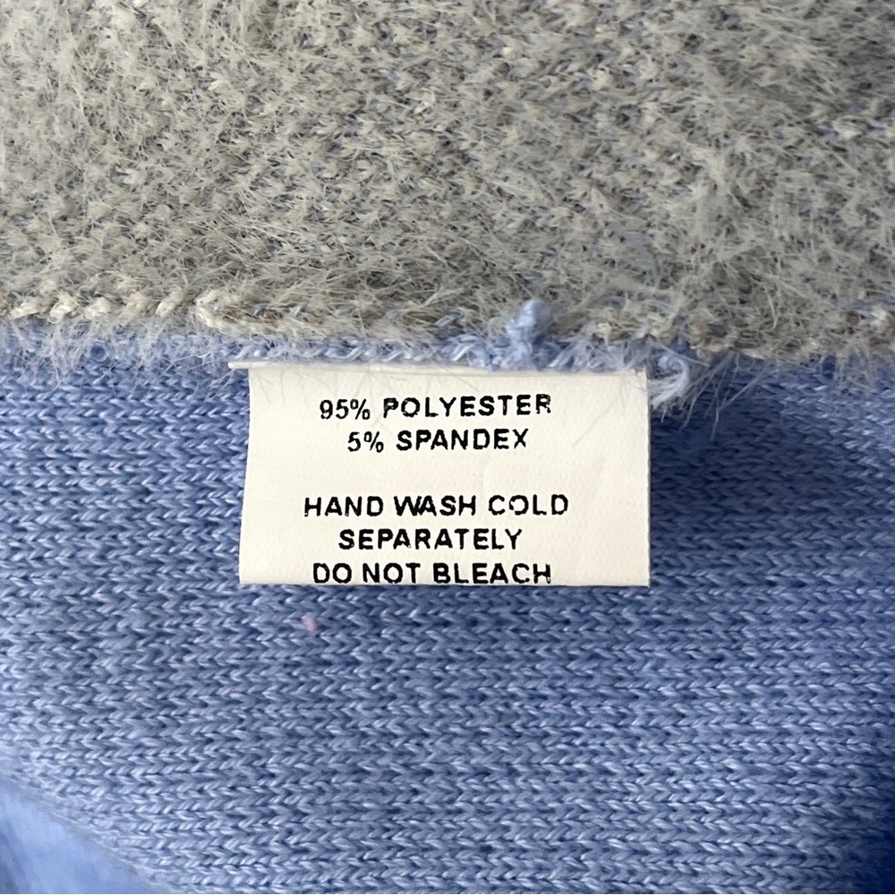 Unique Vintage Blue Cloud Pattern Sweater Cute 5x… - image 8